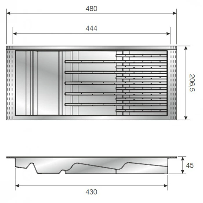 Лоток для ножів Mesan TRAYBOND 105-83-53-302 206,5 мм Білий - 2