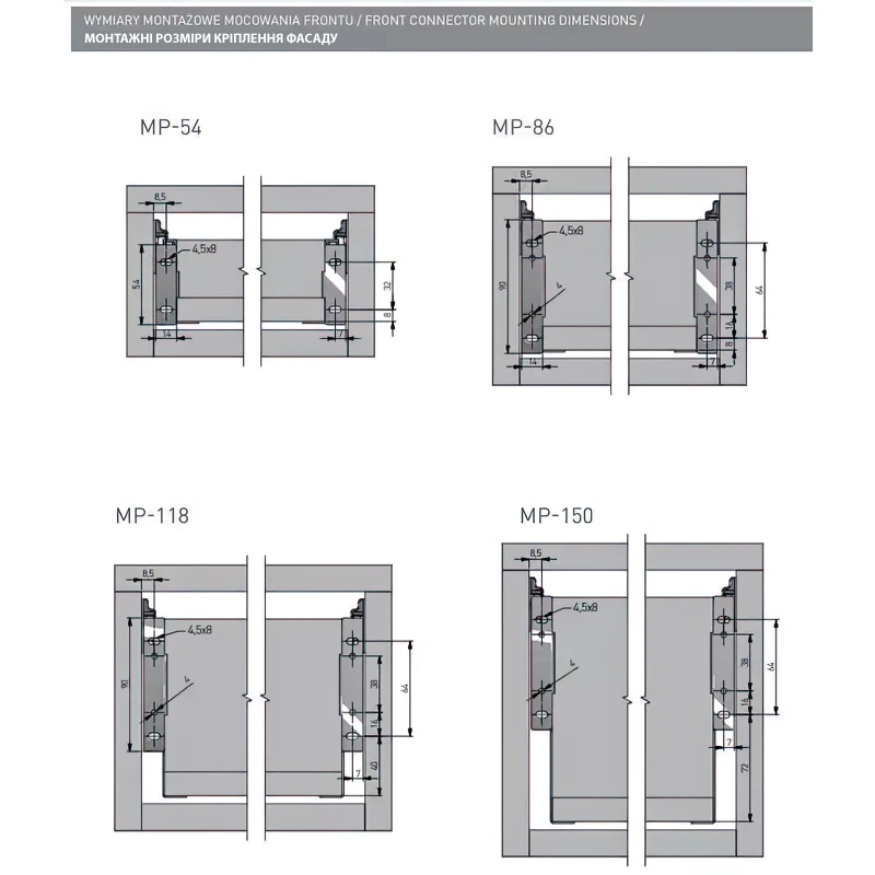 Напрямні GTV метабокс MP-118500-10 L-500 мм Н-118 мм Білий - 2