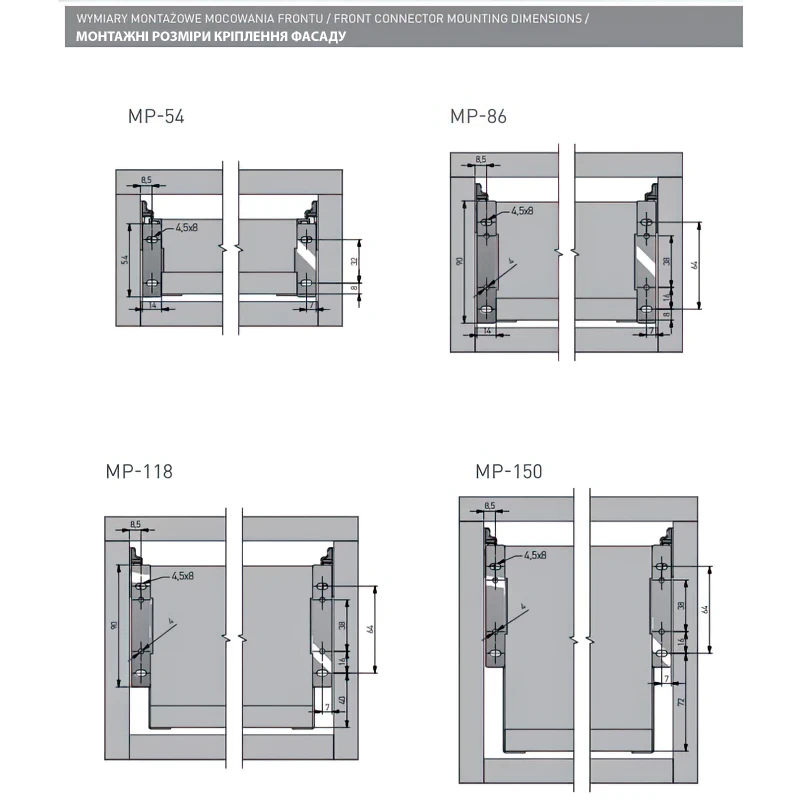 Напрямні GTV метабокс MP-086300-80 L-300 мм H-86 мм Білий - 2