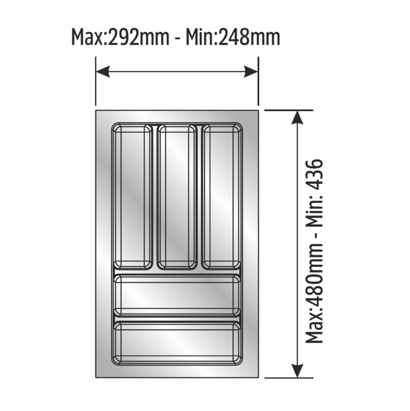Лоток для столовых принадлежностей Mesan TRAYBOND 105-83-07-302 292 мм Белый