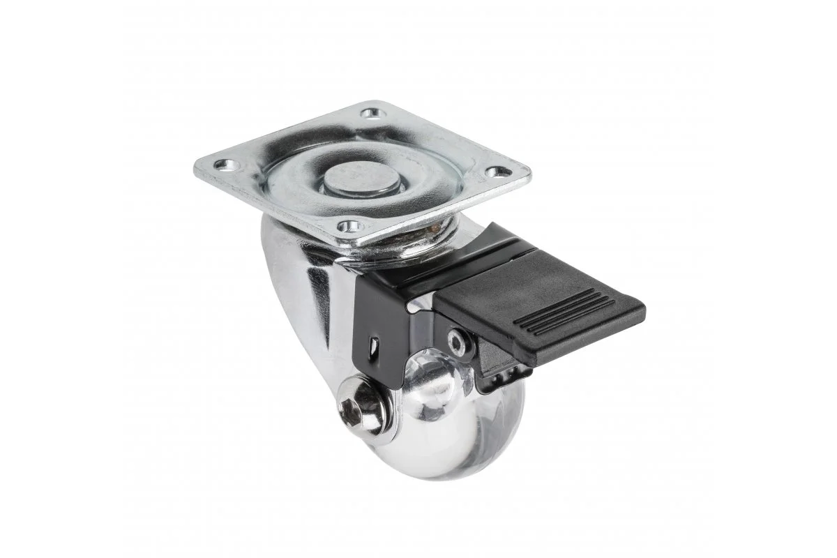 Ролик меблевий зі стопором GTV BRAZYLIA KM-RD-35-CF D-35мм Прозорий - 2