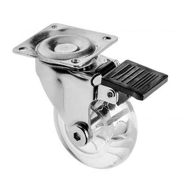 Ролик меблевий зі стопором GTV BRAZYLIA KM-RD-35-CF D-35мм Прозорий