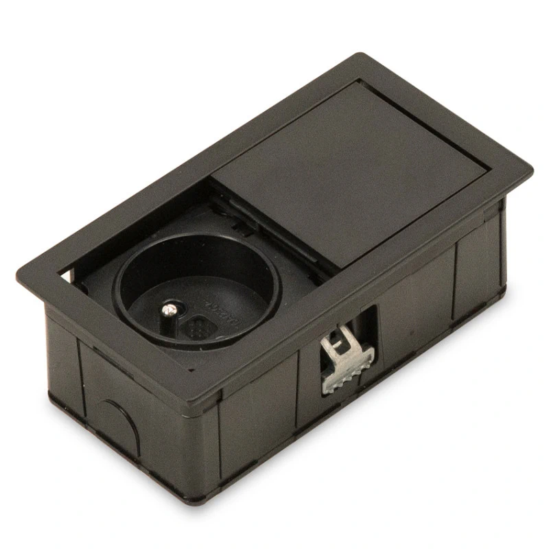 Блок розеток со скользящей крышкой ASA Versahit Mono 060.25F.00007 Черный матовый