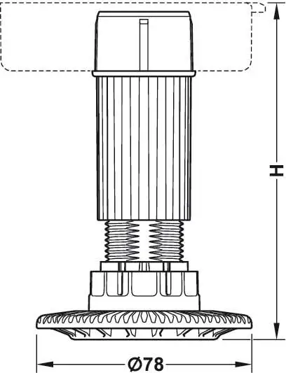 Ніжка меблева Hafele регульована AXILO 80мм 637,76,352 Чорна - 2