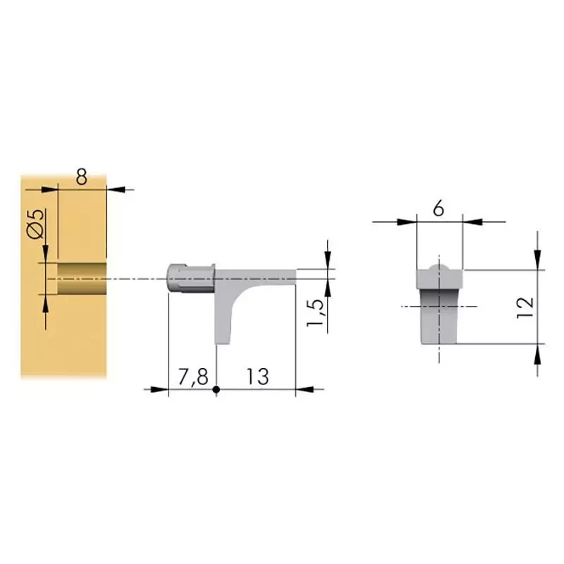 Полкодержатель с монтажным фиксатором Italiana Ferramenta K-LINE - 2