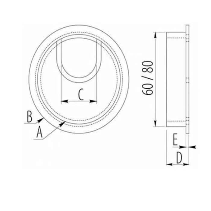 Кабельный пропуск алюминиевый круглый GTV PM-LBFI60-02 D-60мм Сатин - 2