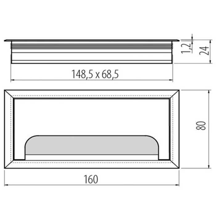 Кабельный пропуск алюминиевый GTV MERIDA LB-80X160-20 80х160мм Черный - 2