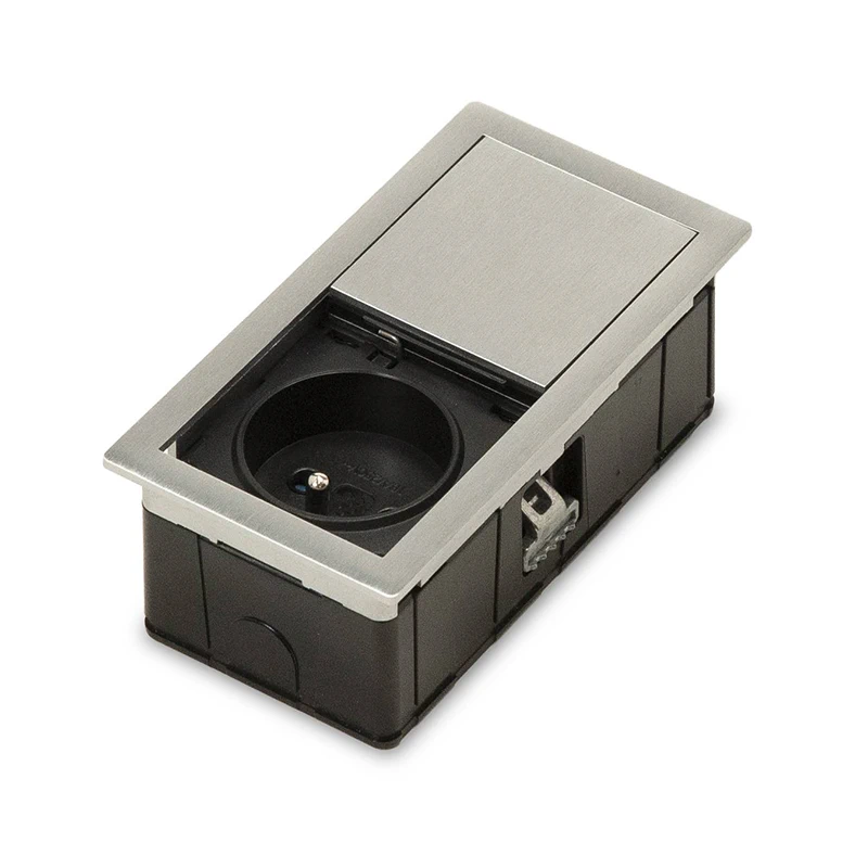 Блок розеток со скользящей крышкой ASA Versahit Mono 060.25F.00001 Нержавеющая сталь