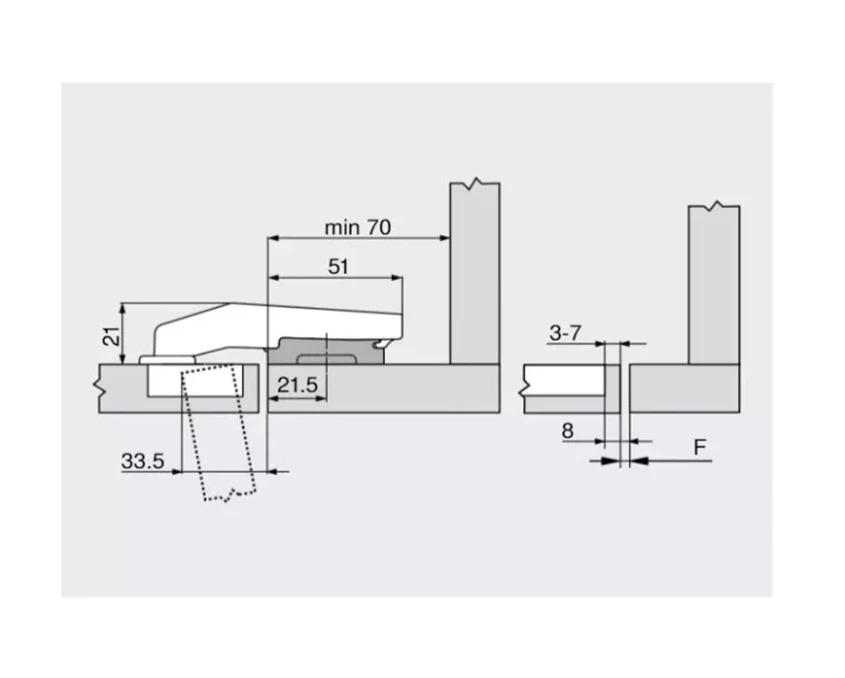 Завіса Blum вкладна під фальшпанель 83° 78T9550,83MB V50 NI Нікель - 2