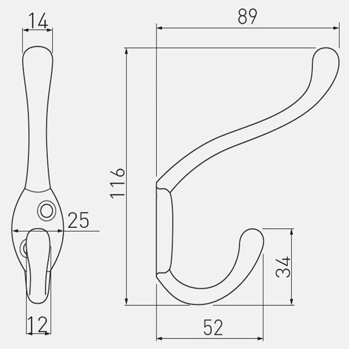Гачок GTV WA-MALAG-A0-01 Хром - 2