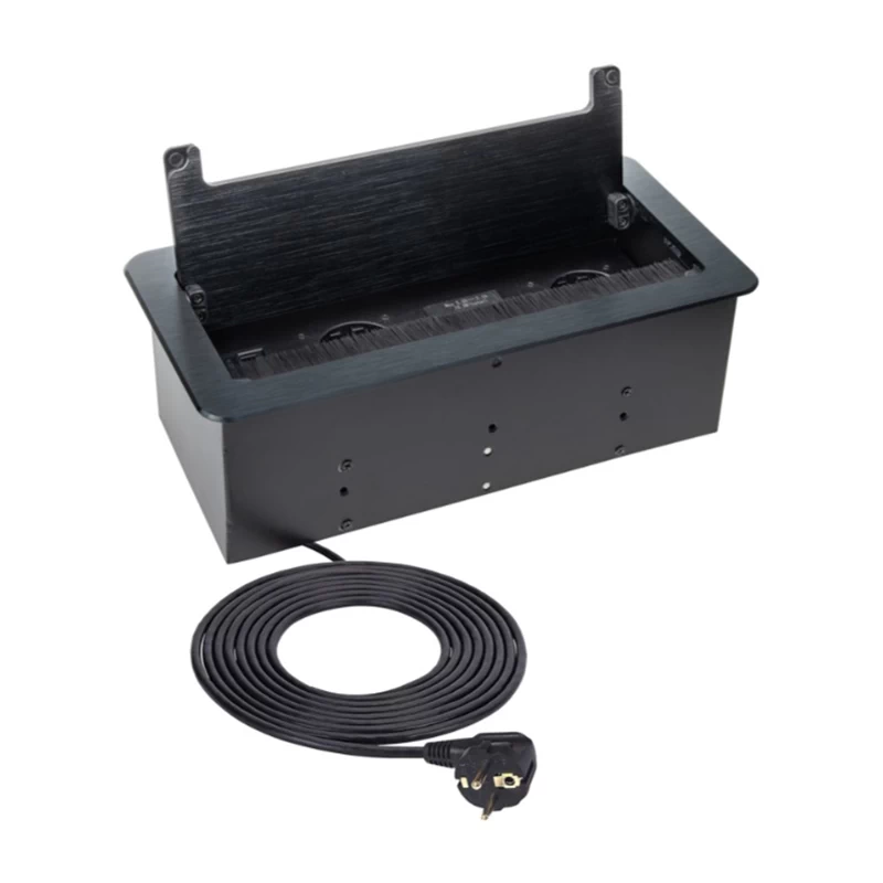 Подовжувач INBOX-CZ-FR-1,5-0 French 2 розетки+USB, RJ45,HDMI Чорний - 2