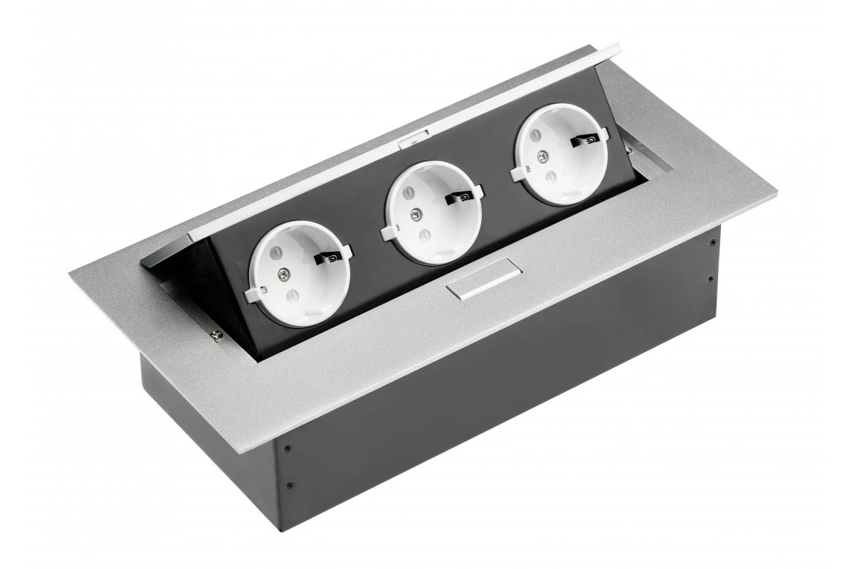 Удлинитель GTV AE-PB03GS-53 Schuko 3 розетки Алюминий