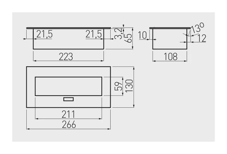 Встраиваемая розетка GTV на 3x220V AE-PB03GS-53 Алюминий - 2
