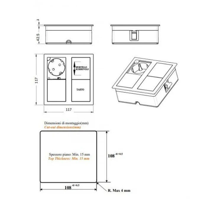 Блок розеток со скользящей крышкой ASA Versahit 2 060.15F.00005 Компьютер - 2