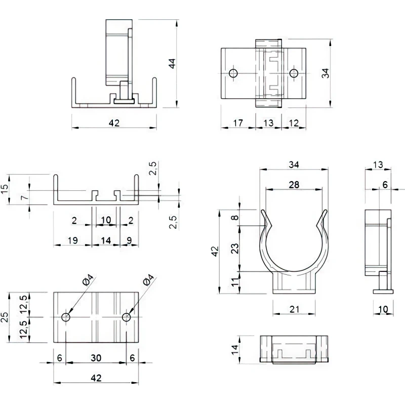 Кліпса DC для пластикової ніжки для цоколя універсальна - 2