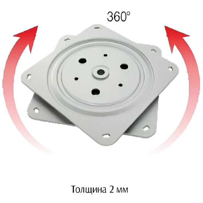 Поворотний механізм для ТВ Mesan 106-01-02-403 150х150мм, навантаження 140 кг, Алюміній