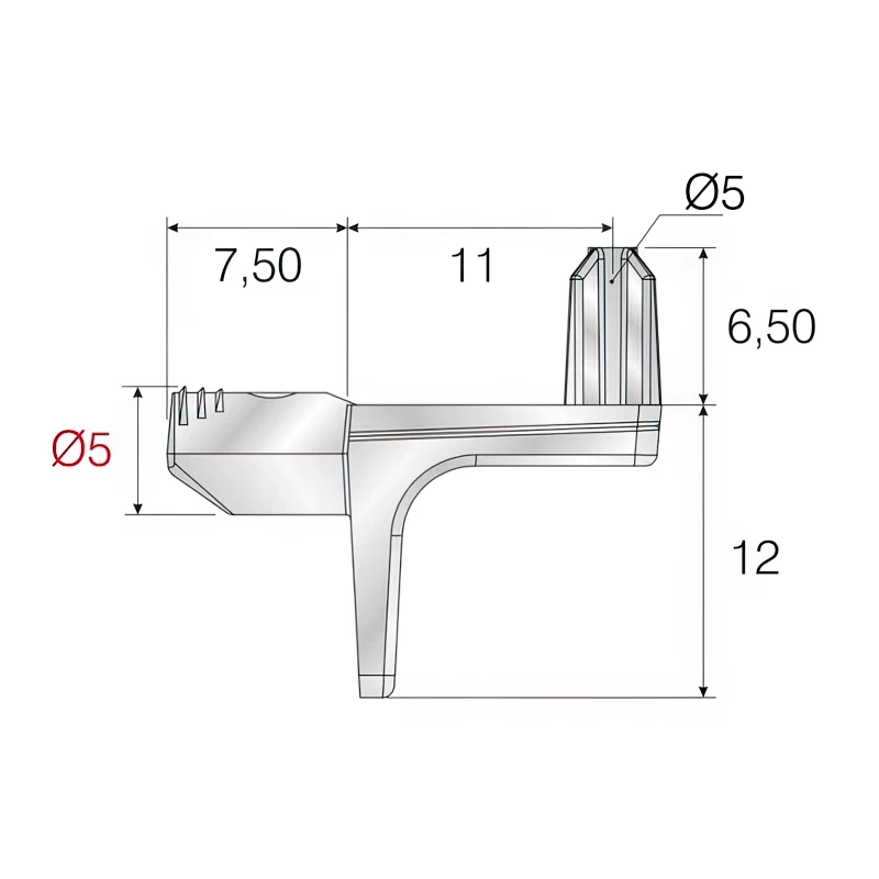 Полицетримач з монтажним фіксатором Mesan 103-02-17-402 D=5мм - 2