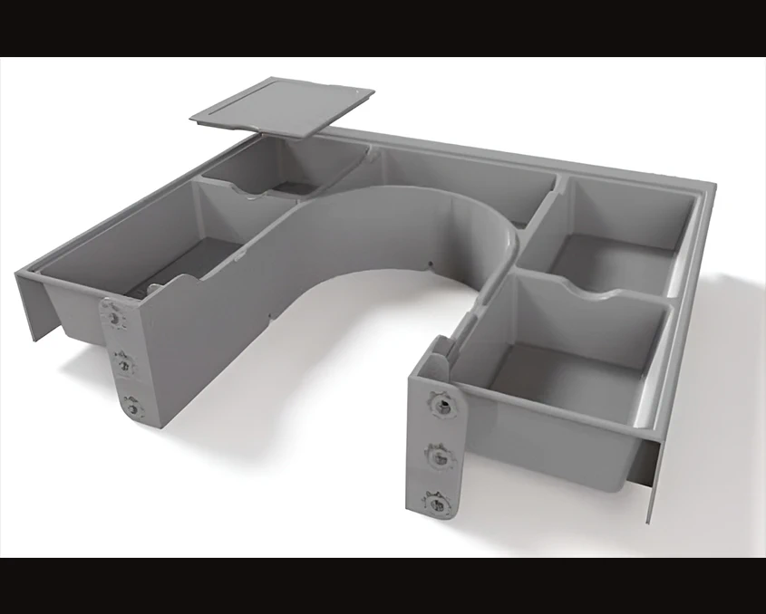 Обмежувач для сифону Mesan 105-91-20-303 з розділювачами 400х322х55мм Сірий