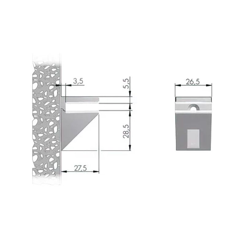 Полкодержатель для стекла Italiana Ferramenta под толщину 5-12мм Kalabrone Mini Хром. - 2