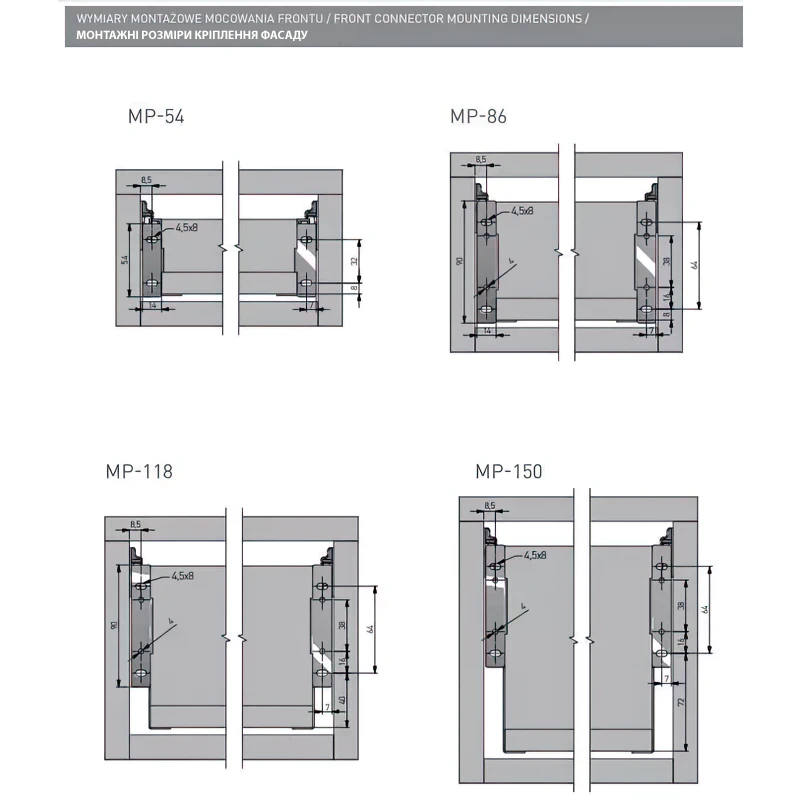 Напрямні GTV метабокс MP-054400-10 L-400 мм H-54 мм Білий - 2