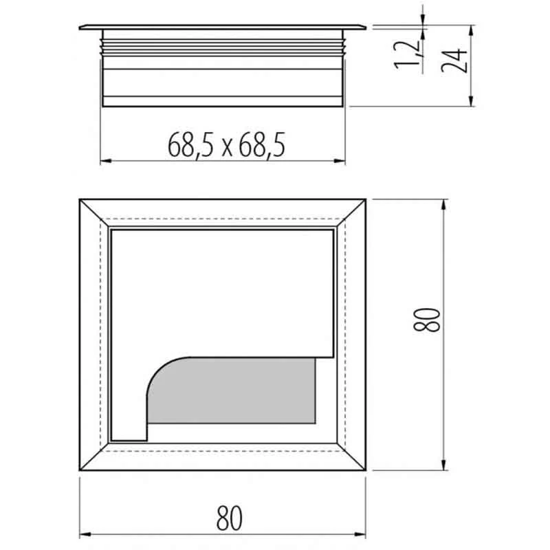 Кабельный пропуск алюминиевый квадратный GTV LB-K80X80-20 80x80мм Черный - 3