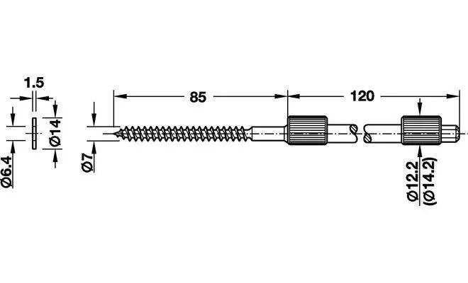 Полицетримач Hafele з фіксацією для врізки ДСП 19 мм - 2