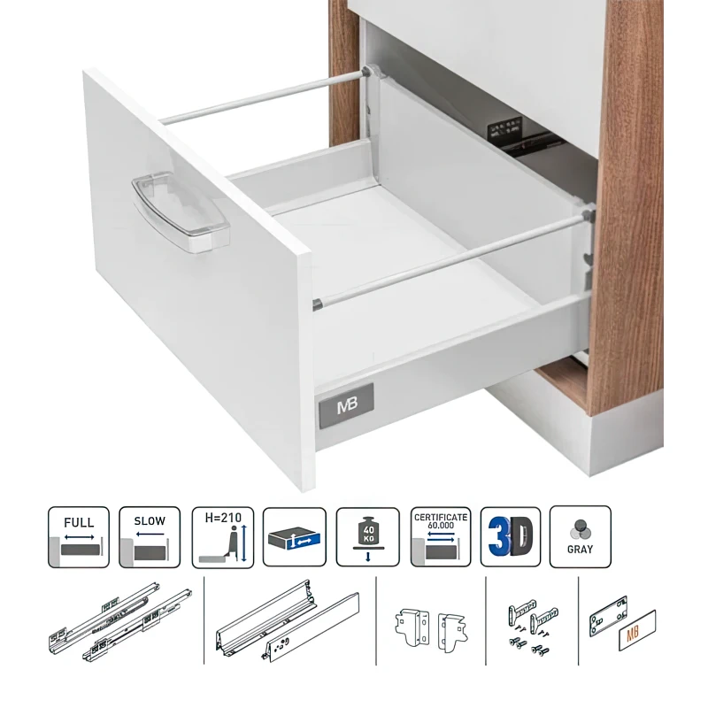 Выдвижная система GTV MODERN BOX L-450мм высокий Серый - 2