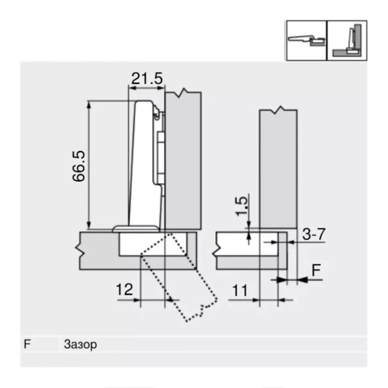 Завіса Blum накладна CLIP top 110° 71T3550 MB V250 NI Нікель - 2