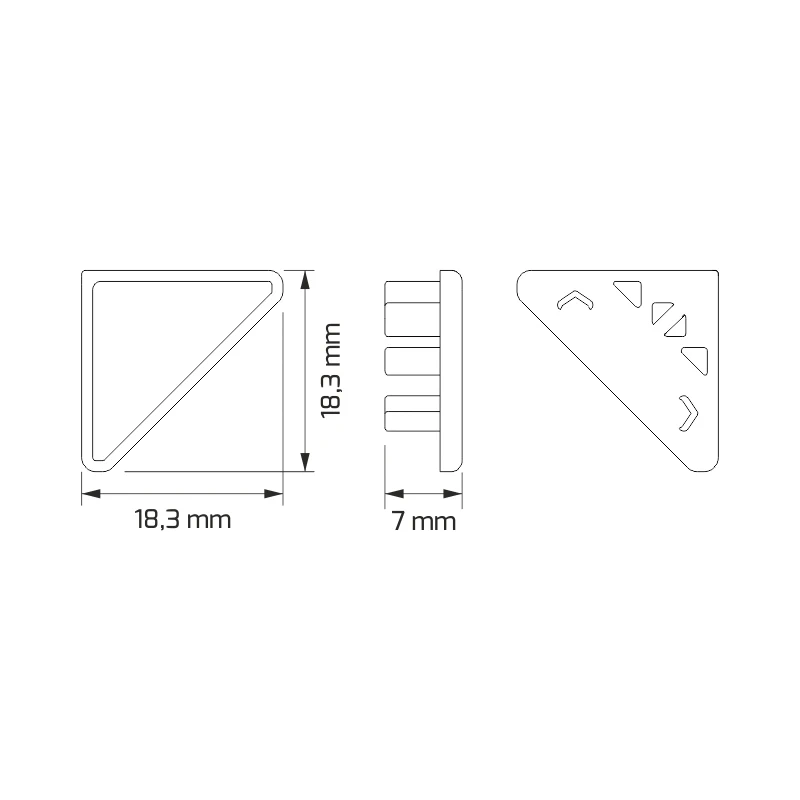 Заглушка для углового профиля LED Design Light CORNER LINE Серая - 2