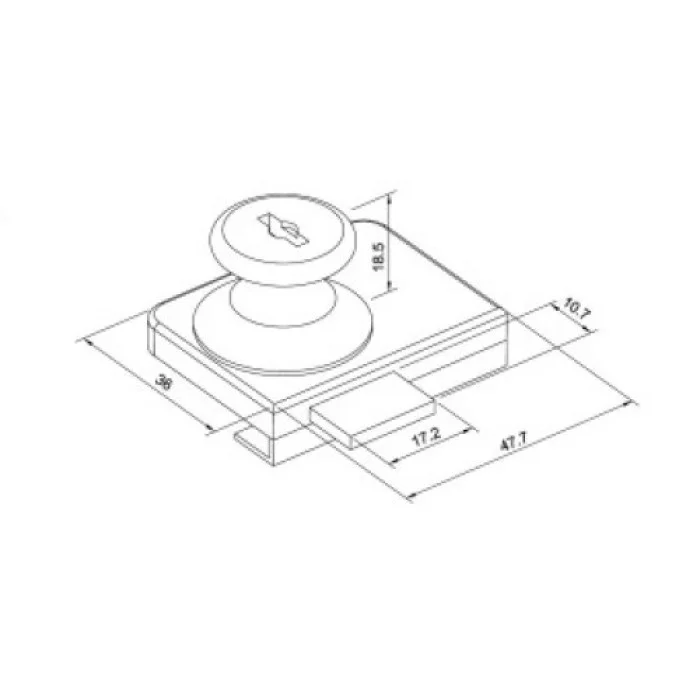Замок Locks&Steel Wares для скляних дверей RZ GL805 Металік - 2