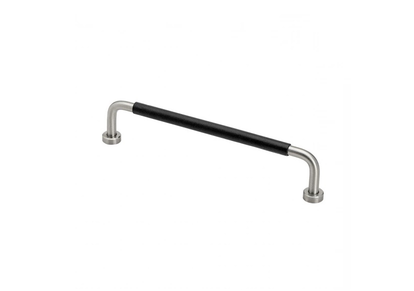 Мебельная ручка металлическая Beslag Design LOUNGE 370106-11 Нержавеющая сталь/Натуральная кожа