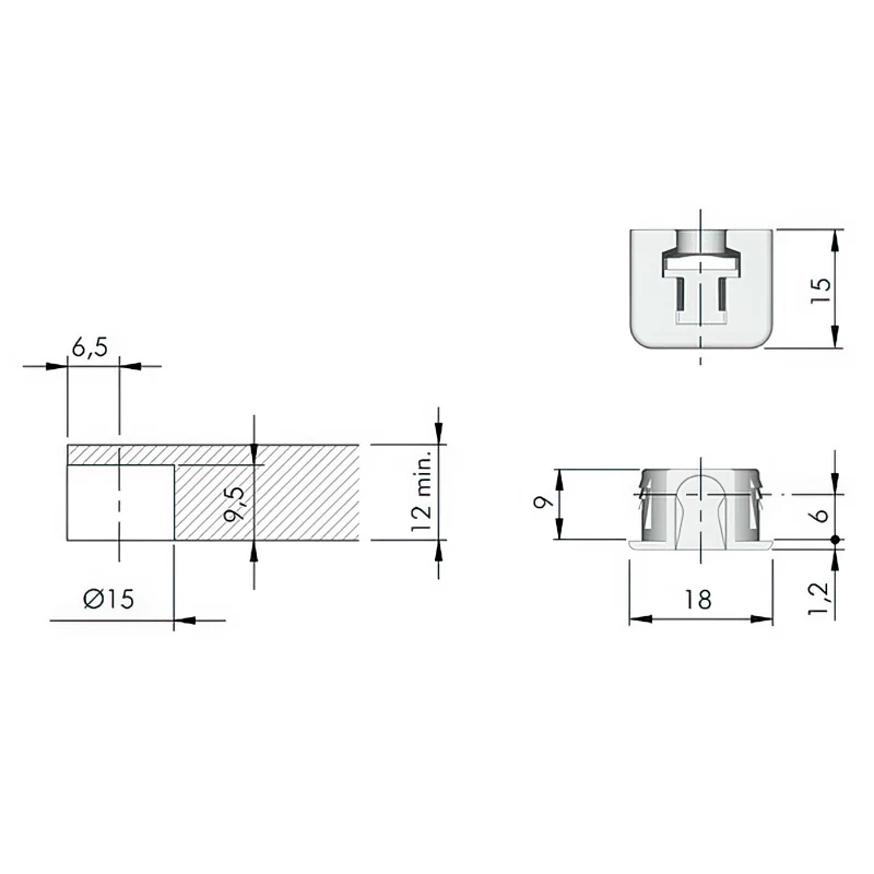 Полкодержатель FLIPPER Italiana Ferramenta Черный корпус - 2