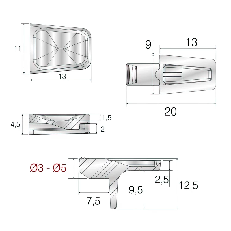 Полицетримач Mesan Trend 103-02-14-402 D=5мм Нікель - 2