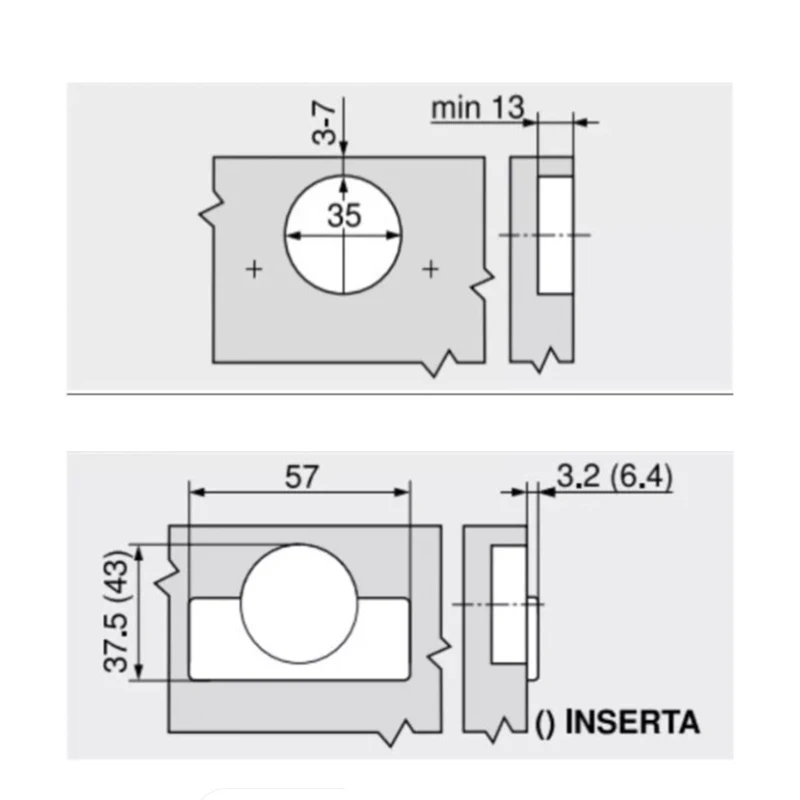 Завіса Blum напівнакладна без Blumotion 110⁰ 70T3650,TLMB V50 NI Нікель - 2