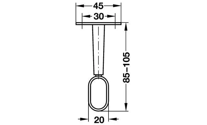 Штанготримач центральний  Hafele з регулюванням висоти 85-105 мм - 2