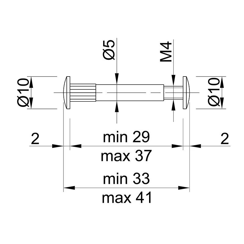 Мебельная стяжка межсекционная DC 5мм - 3