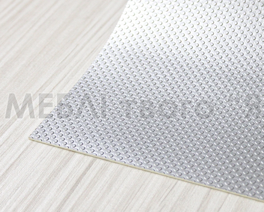 Килимок протиковзний текстурований у крапку Italiana Ferramenta 480 мм Сріблястий