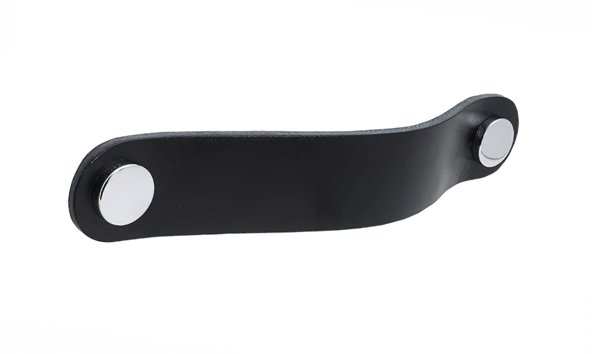 Мебельная ручка Beslag Design из натуральной кожи 333263-11 Черный/Хром