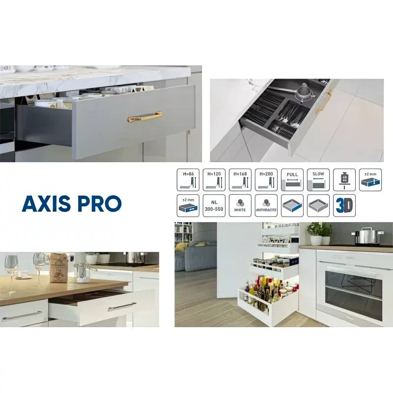 Напрямні GTV AXIS PRO PB-AXISPRO-KPL350C1 L-350мм високий H-167 Білий