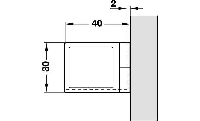 Петля для стекла промежуточный 40х30 CP - 2