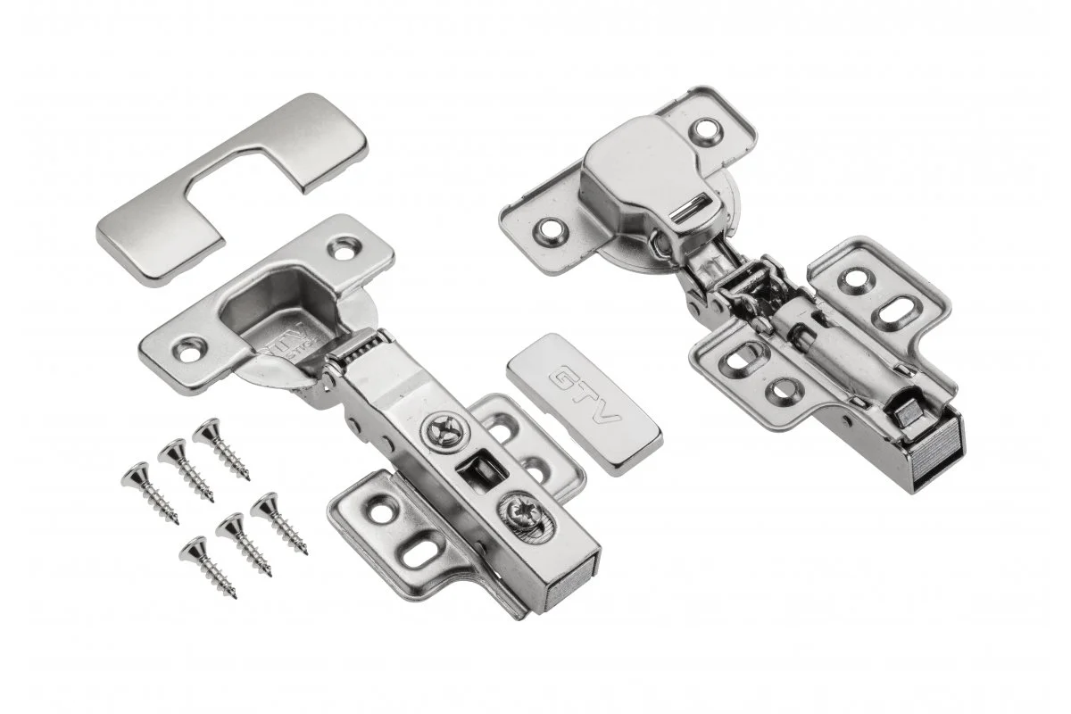 Петля GTV PRESTIGE ZM-ECHC09H04-BE накладной с доводчиком без еврошурупа с планкой на 4 отверстия