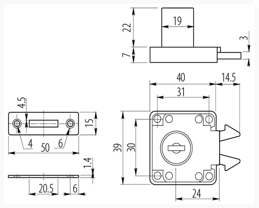 Замок GTV ZZ-Z0-202-01-S для жалюзі 202 - 2