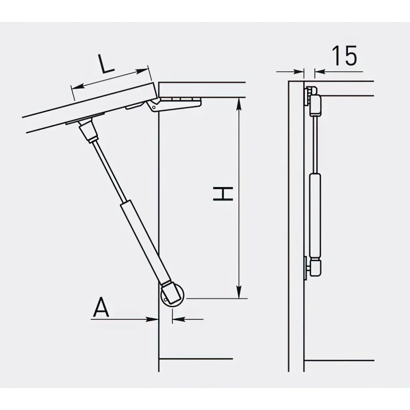 Підйомник газовий GTV PD-GAM080-N60 з доводчиком GАМ 80N Графіт - 2