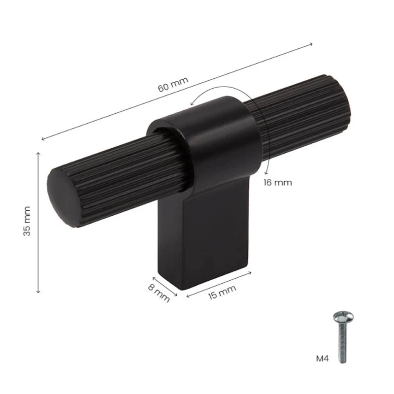 Меблева ручка Beslag Design T Helix Stripe 309210-11 Чорний матовий - 2