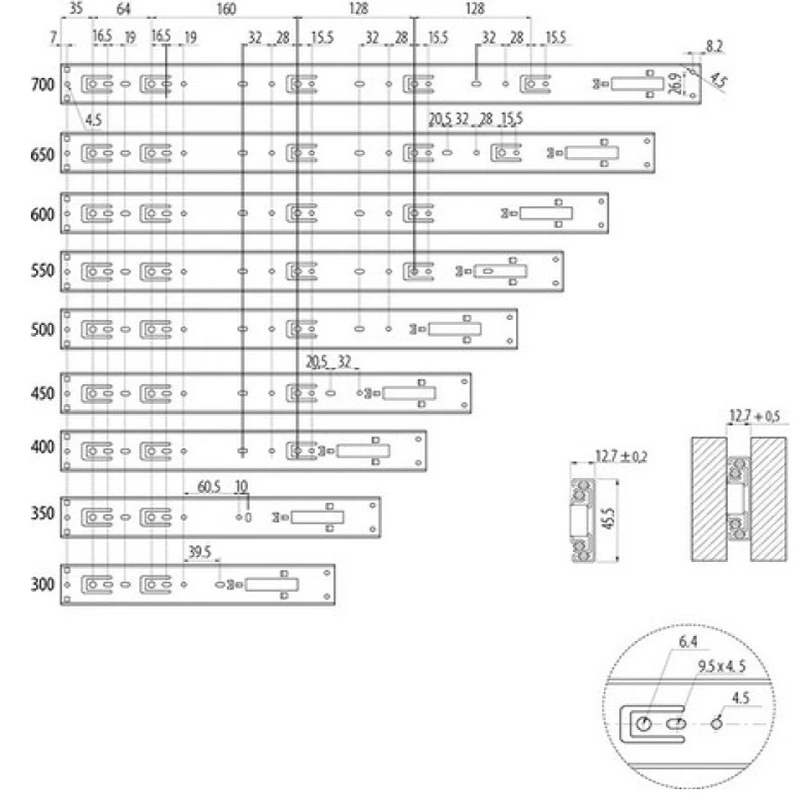 Напрямна GTV кулькова PK-P-H45-350-GX L350мм (1 - 1,2 мм) push to open Цинк - 3
