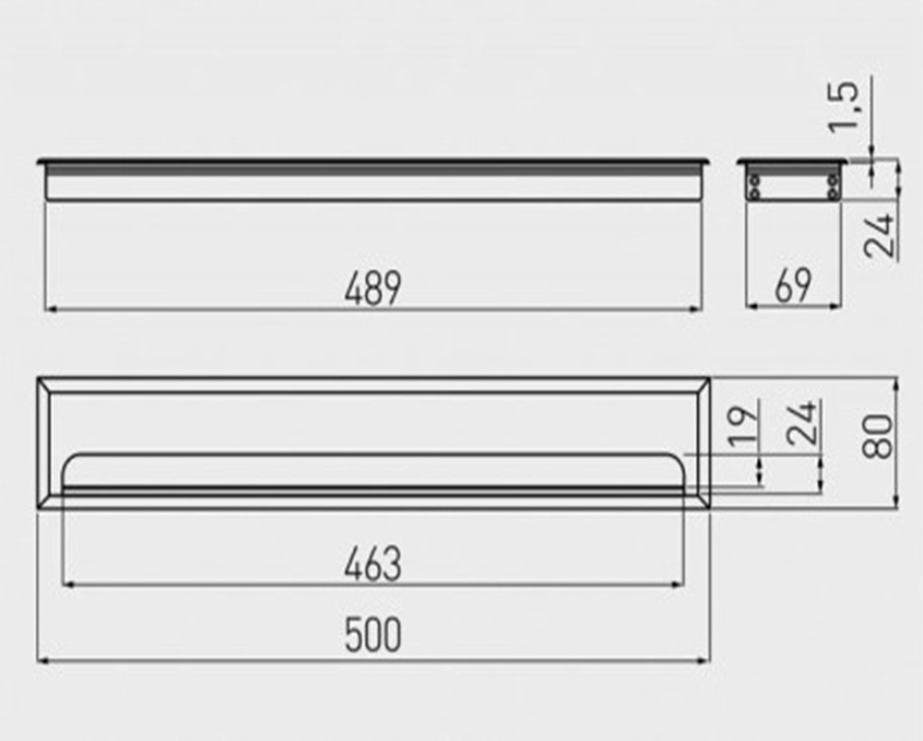 Кабельный пропуск GTV MERIDA 80х500мм Черный - 2