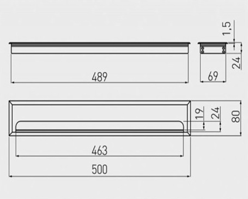 Кабельный пропуск GTV MERIDA 80х500мм Алюминий - 2