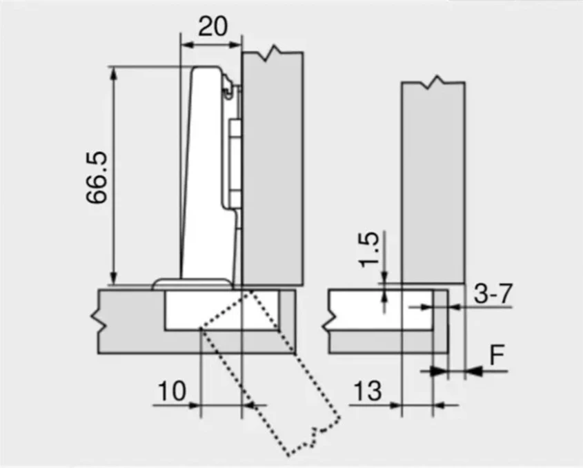 Завіса Blum накладна з вбудованим Blumotion 110⁰ (з великим накладанням дверей) 73B3550 MB V50 NI - 2