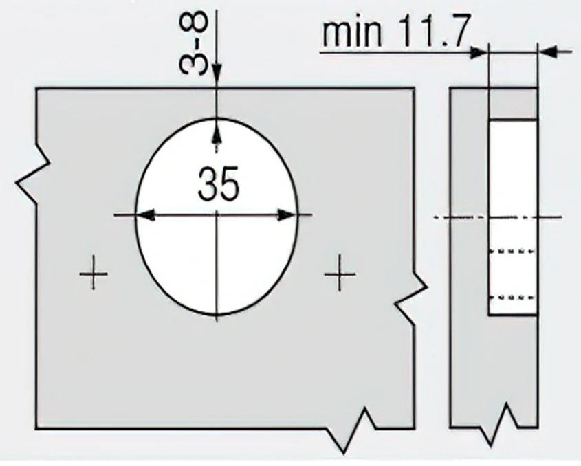 Завіса Blum накладна CLIP top BLUMOTION 125° для профільних дверей з 0 входженням дверей Нікель - 4