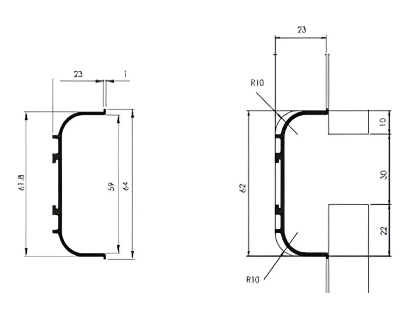 Профиль C-образный для фасадов без ручек (ФБР) L=5950 мм Инокс (Коньяк) - 2
